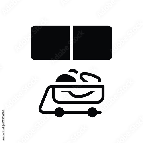 Black solid icon for pediatric ward