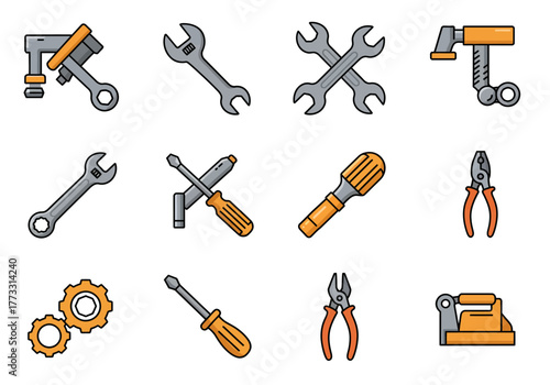 Tools Icon Set Repair, Maintenance & Industry Essentials
