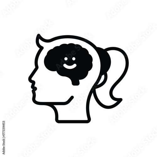 Black solid icon for child psychology