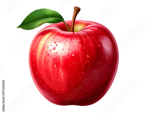 a red apple on Transparent background Generative AI png 