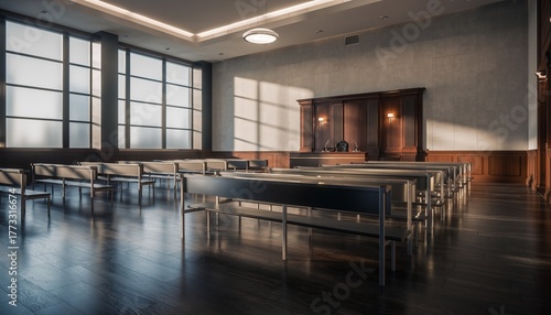 Wallpaper Mural An empty modern courtroom interior. Torontodigital.ca