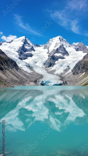 Wallpaper Mural Glacier Reflecting in Turquoise Lake Under Clear Blue Sky Torontodigital.ca