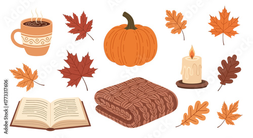 Cozy Autumn Elements Vector Collection