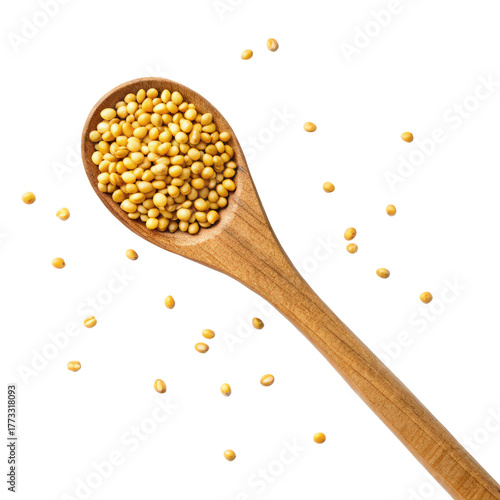 Wooden spoon golden gram mungbeans png rustic spoon png lentils png legume spoon png healthy beans png cooking ingredient png transparent background image