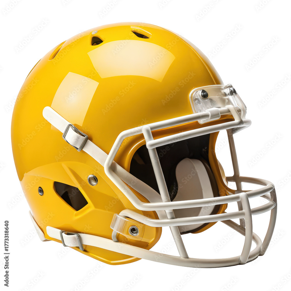 Naklejka premium Yellow american football helmet mockup png protective gear png sports helmet png football equipment png team helmet png blank mockup png transparent background image