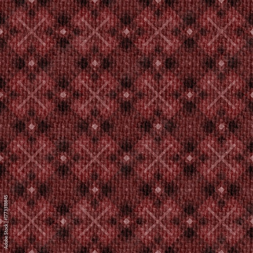 Warm cozy red plaid fabric pattern with rustic texture evokes a timeless classic style, perfect for apparel, home decor, and holiday designs
