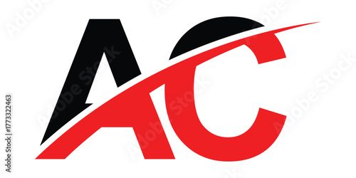 abstract creative ac letter logo design art.