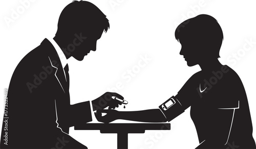 Glucose meter tutorial from doctor to patient

Patient learning diabetes self-testing process
Doctor showing blood sugar test with glucose meter
Diabetic patient getting medical instruction