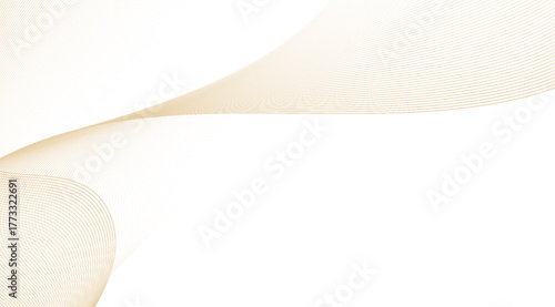 Soft golden curves gracefully cascade against a pristine white background, creating a delicate and elegant design with a modern, minimalist aesthetic perfect for backgrounds