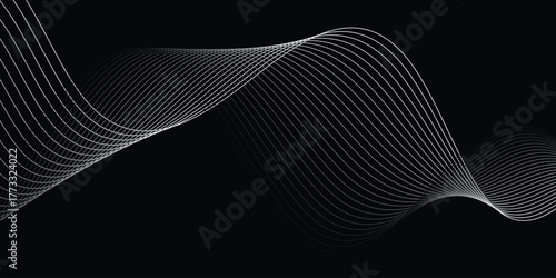 abstract creative black white wave line background. blend line design for the banner, poster, cover.
