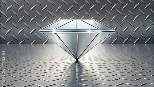 Diamond on metal diamond plate texture