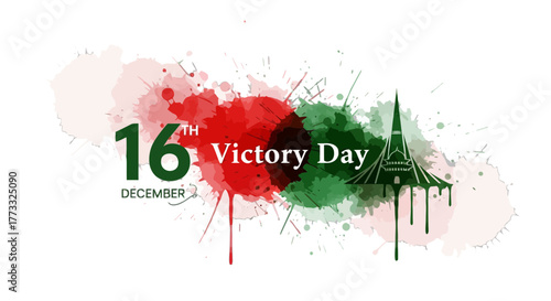 Bangladesh victory day design with national monument and colors