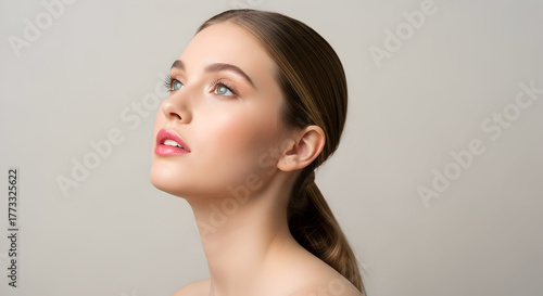 Wallpaper Mural Serene Beauty Awaits: A Portrait of Pure Elegance and Grace Featuring a Young Woman with Radiant and Flawless Skin Torontodigital.ca