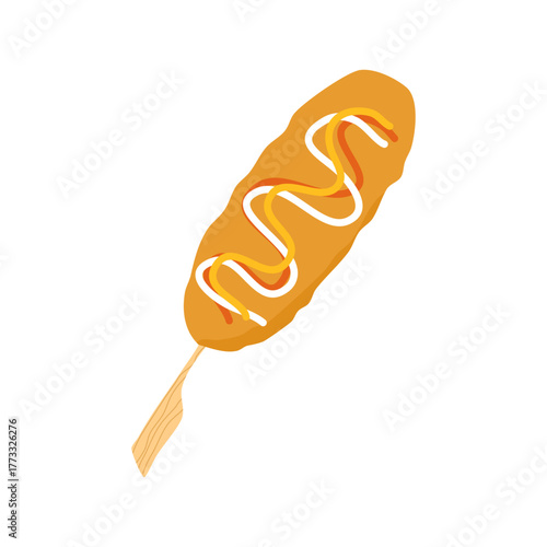 hot corn dog vector illustration