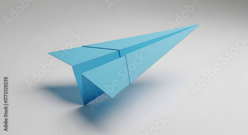 Wallpaper Mural Skybound Aspirations: Blue Paper Airplane Symbolizing Dreams, Innovation, and New Ventures for Modern Businesses 110chars Torontodigital.ca