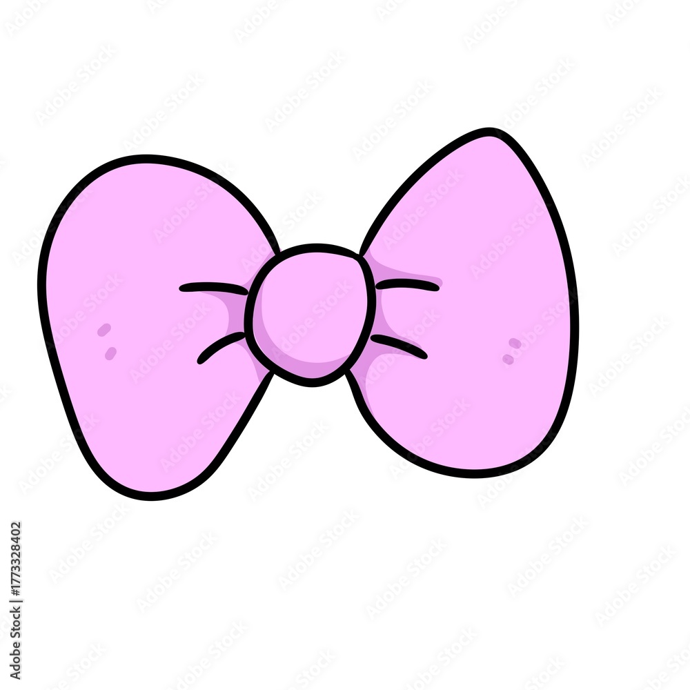 Fototapeta premium cartoon doodle bow isolated on white background.