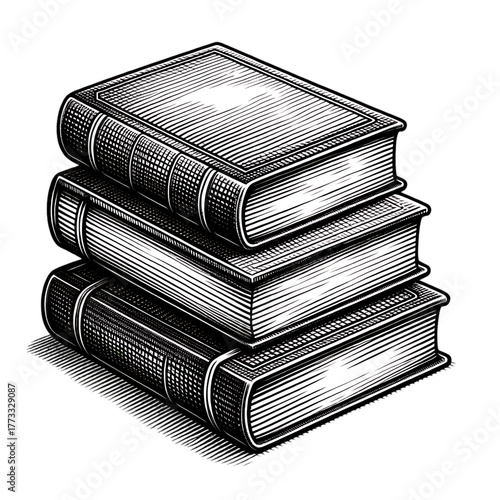 Stack of Timeless Tomes: A meticulously crafted, detailed illustration of a stack of vintage books, radiating an air of knowledge, education, and the enduring power of literature.