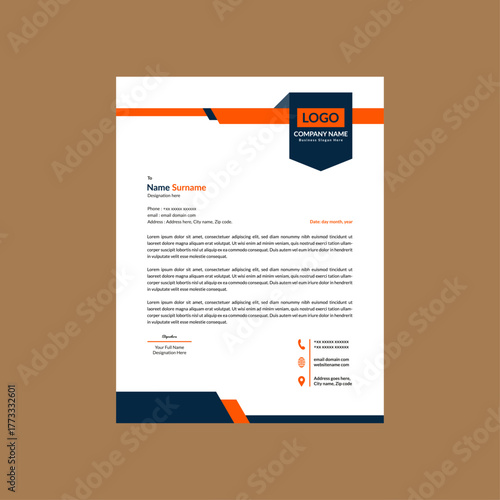 Modern Letterhead Layout. Classic Layout Display for Promotional Campaign.