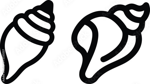 Two simple seashell outline designs for your projects