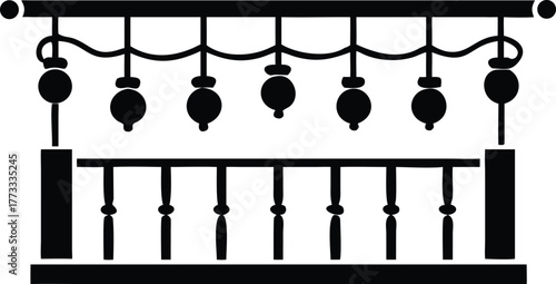 Decorative balcony railing with ornate elements