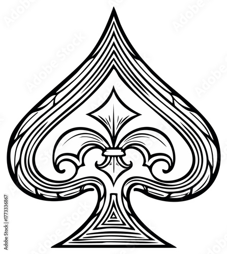 Ornamental Design of a Decorative Spade, Intricate and Artistic