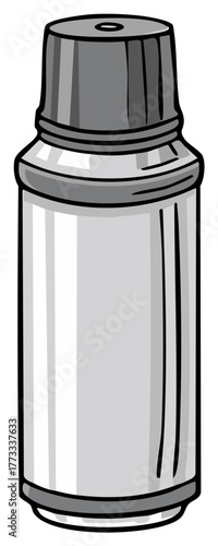 Vector illustration of an unbranded grey dispenser bottle for medicine or liquids