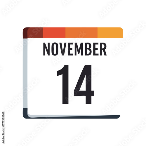 November 14th Calendar Icon: Minimalist Date Representation for Scheduling and Reminders