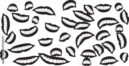 Set of Vector Teeth Icons – Dental Care Illustration Collection for Clinic, Medical, and Oral Health Design Projects