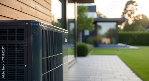 Home HVAC System Unit Outdoor Modern Residential Air Conditioning