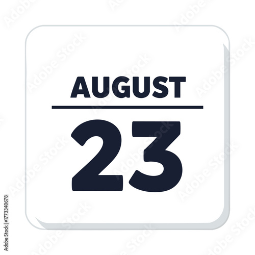 August twenty third date reminder on square calendar block isolated representing specific date information for planning and scheduling 150 characters