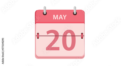 Stylized May 20th Calendar Illustration for Digital Marketing and Social Media Graphics
