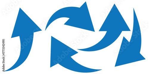 Blue arrow curve direction vector. Curved arrow sign. Set of long green curve arrow icon vector. Arrow icon for your web site design, logo, app, UI.