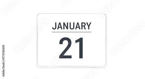 January 21st Calendar Icon: A Clear and Concise Date Reminder for Planning and Scheduling Projects