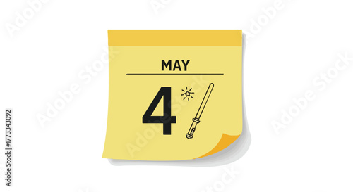 Illustrative may fourth celebration calendar reminding of galactic adventure festivities