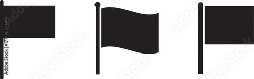 Flag icon set collection silhouette banner symbols