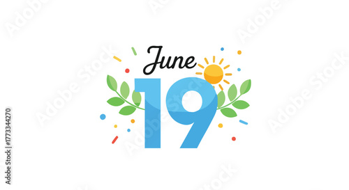 Celebratory June 19th Design with Sunlight, Foliage, and Festive Confetti Mark Juneteenth  and Summer Solstice, a special occasion  and holiday