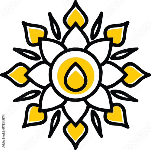 Divine vishnu sudarshan chakra icon for spiritual and religious designs