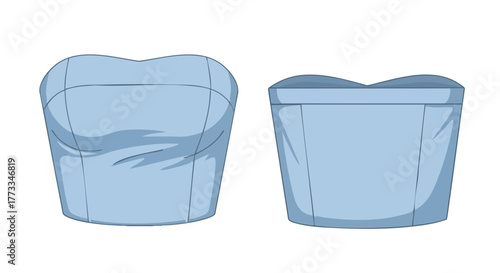 Serene blue bandeau design showcasing style and versatility for modern clothing illustrations and digital fashion design projects