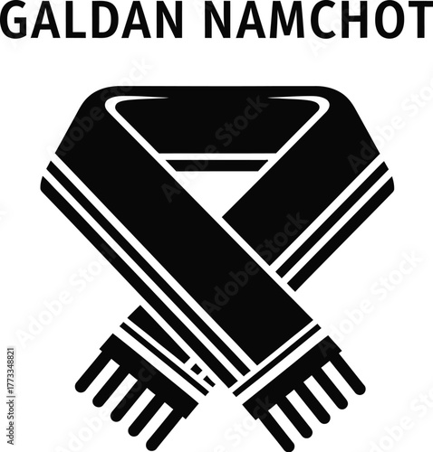 Traditional Galdan Namchot festival logo with black scarf emblem