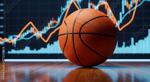 Basketball analytics and statistics illustration for sports data analysis in business and digital transformation 110