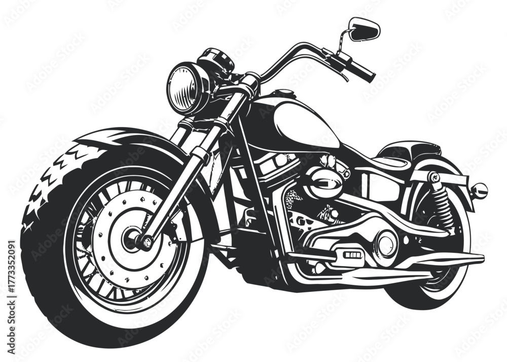 Obraz premium Motorcycle cruiser chopper vector illustration