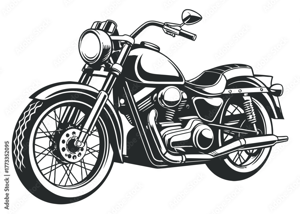 Fototapeta premium Motorcycle cruiser vector illustration