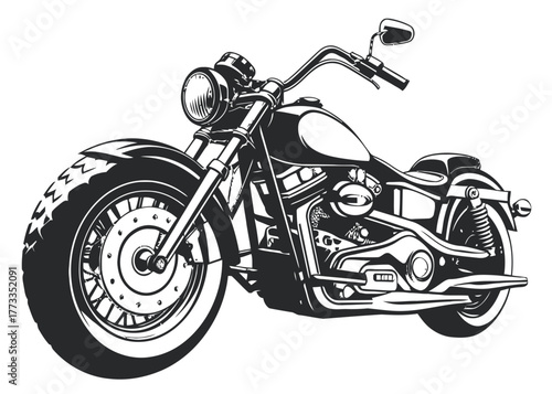 Motorcycle cruiser chopper vector illustration