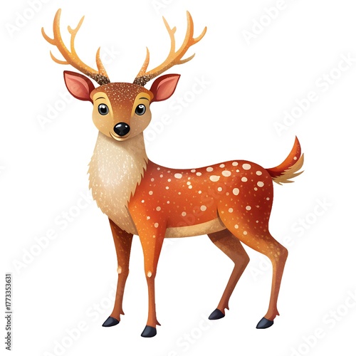 Christmas Deer Vector Illustration. Christmas Reindeer Silhouette Vector