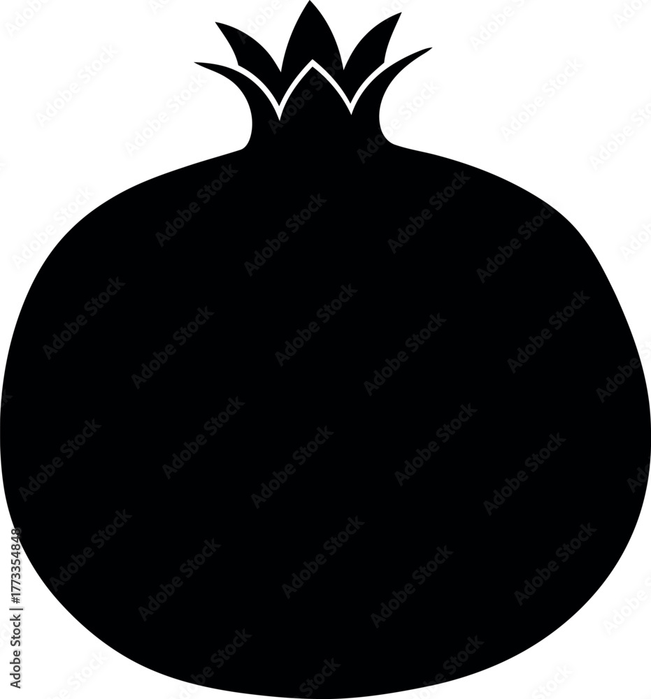 Fototapeta premium Pomegranate fruit black silhouette icon design element