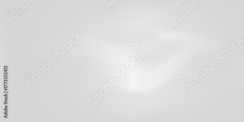 Abstract metallic wavy lines background. Shiny metallic striped surface. Abstract futuristic silver white architectural background. Modern design with wavy pattern.vector eps10