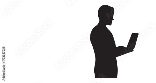 The boy standing in hand tap Silhouette 