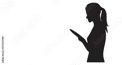 Girls Standing in hand tap Silhouette 