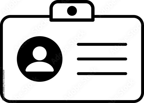 Simple icon of a personal identification badge