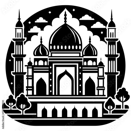 taj mahal vector illustration